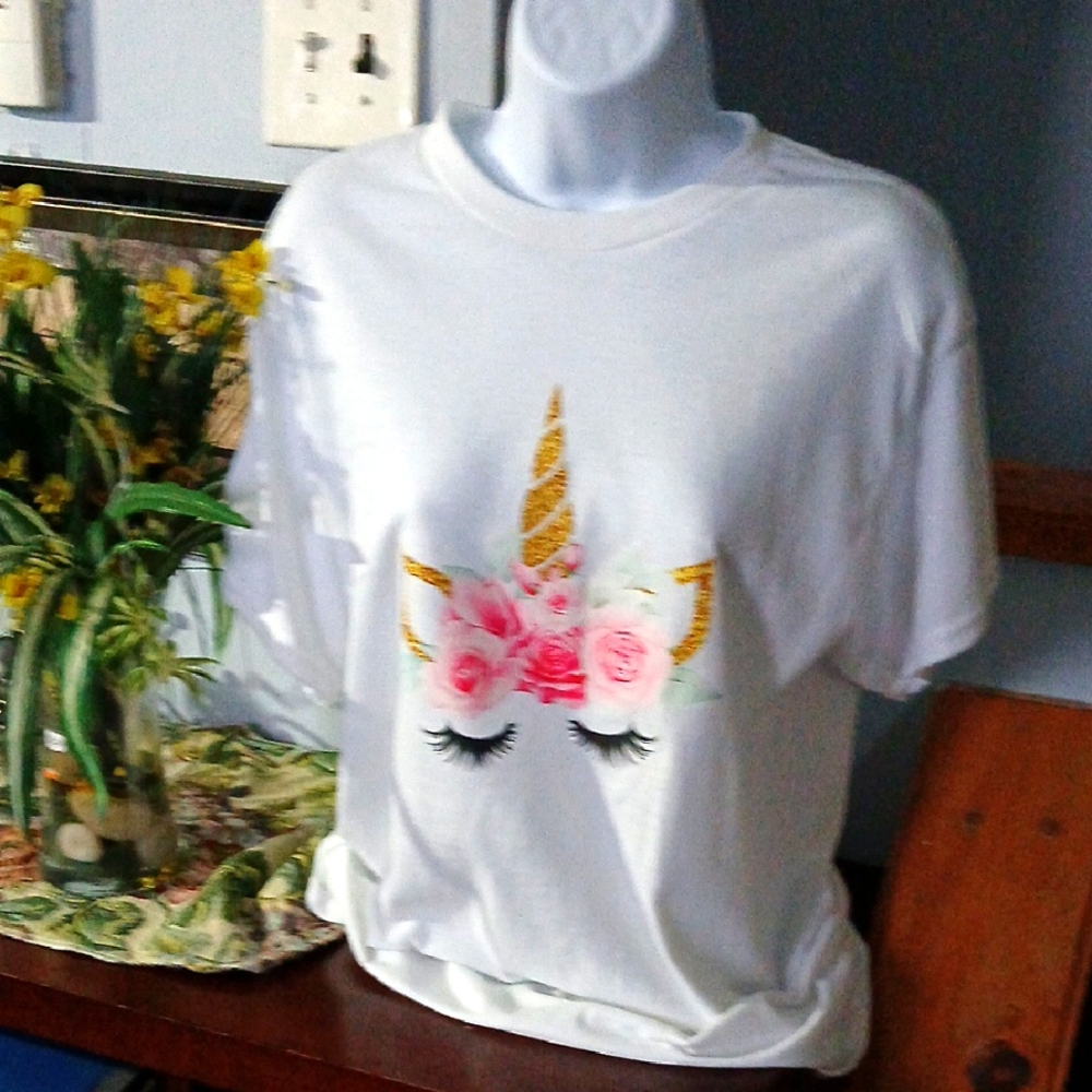 Unicorn Floral Kids T-Shirt - White
